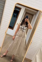 Fleur Taupe Skirt Set