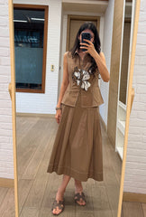 Fleur Mocha Skirt Set