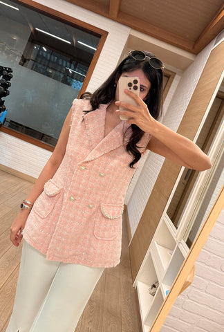 Soho Sleeveless Jacket |Pink