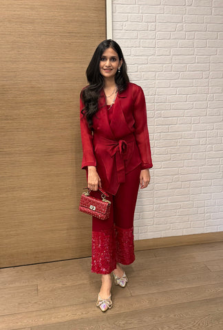 Organza Bling On Coord Set 1.0 | Merlot