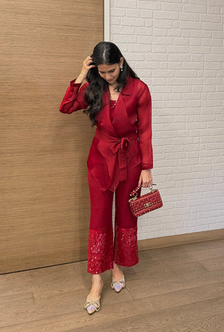 Organza Bling On Coord Set 1.0 | Merlot