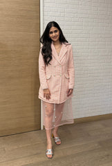 Soho Tweed Blazer Dress|Pink