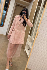 Soho Tweed Blazer Dress|Pink