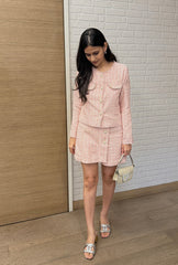 Amore' Crop Jacket Set| Pink