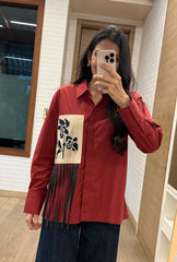 Wild Flower Brick Red  Shirt