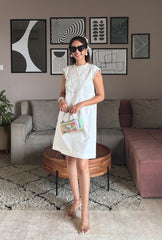 Sneha Adwani In Chanelle Dress Ft. Embroidered Sleeves