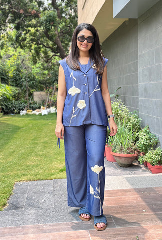Summer Bloom Denim Jacket Set