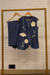 Summer Bloom Denim Sleeveless Coord Set