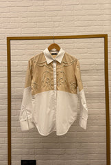 Celestial Beige & White Pearls Shirt