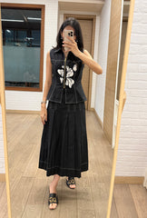 Fleur Black Skirt Set
