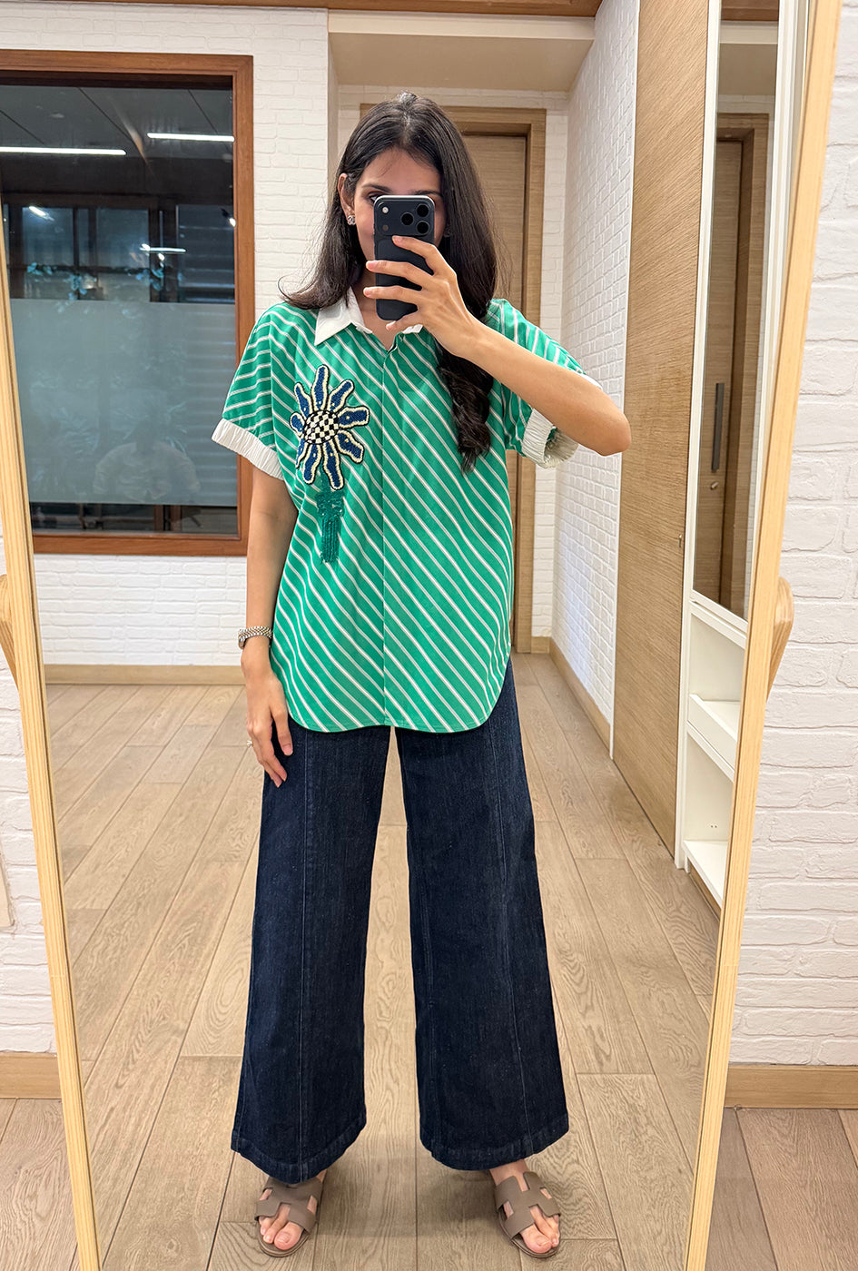 Palm Springs Green Stripes Shirt