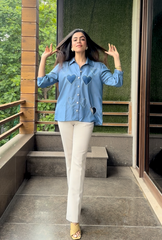 Mitali Wadhwa In Love in Denim Shirt