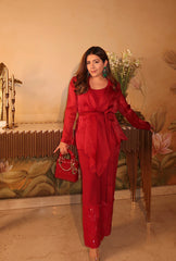 Meghna Pahwa In Organza Merlot Bling On Coord Set