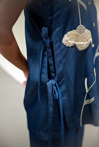 Summer Bloom Denim Jacket Set