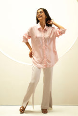 Pearl Oasis Pink Silk Shirt