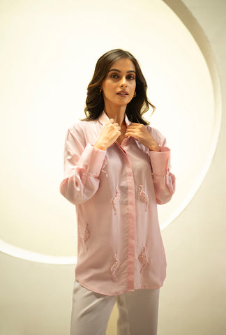 Pearl Oasis Shirt (Silk) | Pink