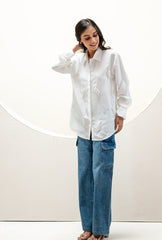 Pearl Oasis White Silk Shirt