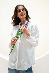 Pearl Oasis White Silk Shirt