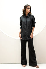 Pearl Oasis Black Silk Shirt