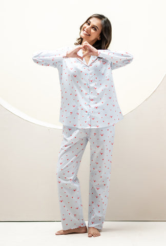 Stripes n Heart PJ Set