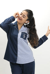 Luxe Stripes Blue Shorts Set