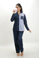 Luxe Stripes Blue Pyjama Set