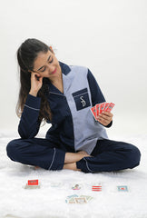 Luxe Stripes Blue Pyjama Set