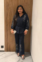 Nriti Shah In Milano Navy Coord Set