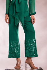 Organza Green Bling On Coord Set